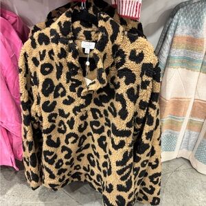 Mud Pie Black and Tan Teddy Jacket